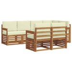 vidaXL Ensemble de canapés d'extérieur 7 pc Naturel et Crème Polyester