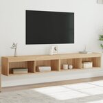 vidaXL Meubles TV avec lumières LED 2 Pièces chêne sonoma 100x30x30 cm