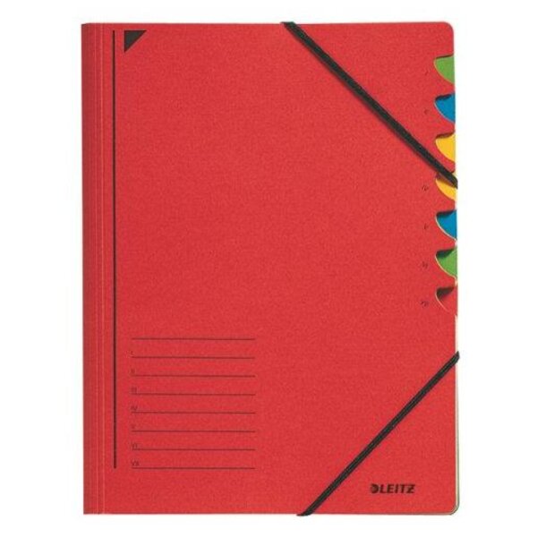 Classeur trieur, format A4, 7 compartiments Rouge LEITZ
