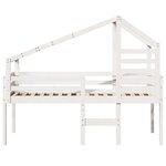 vidaXL Lit haut avec toit blanc 90x200 cm bois de pin massif