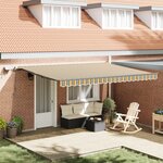 Store Manuel Rétractable vidaXL Avec LED Vert et Jaune 450x300 cm