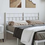 vidaXL Tête de lit métal blanc 150 cm