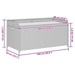 vidaXL Banc de rangement gris résine tressée et bois d'acacia