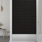 vidaXL Panneaux muraux 12 Pièces Noir 60x15 cm Tissu 1 08 m²