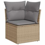 vidaXL Salon de jardin 11Pièces avec coussins beige résine tressée acacia