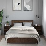 vidaXL Tables de chevet 2 Pièces chêne marron bois d'ingénierie et métal