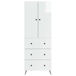 vidaXL Ensemble de Meubles 2 Pièces Blanc brillant 66 x 34 5 x 90 cm