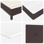 vidaXL Lit boxspring avec matelas Marron foncé 100 x 200 cm tissu
