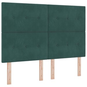 vidaXL Tête de lit capitonnée verte foncée 160 cm en velours