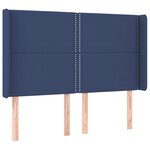 vidaXL Sommier à lattes de lit matelas LED Bleu 140x190 cm Tissu
