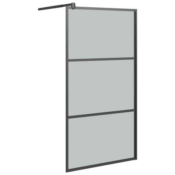 vidaXL Paroi de douche 115x195 cm Verre ESG foncé Noir