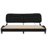 vidaXL Cadre de lit avec LED sans matelas noir 200x200 cm tissu