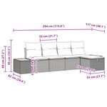 vidaXL Ensemble de 5 Pièces de Canapé de Jardin avec Coussins Beige Poly Rattan