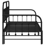 vidaXL Cadre de lit de jour Noir 100 x 200 cm Acier enduit de poudre