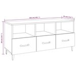 vidaXL Meuble TV Gris béton 102x35x50 cm Bois d'ingénierie