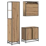 vidaXL Ensemble de mobilier de salle de bain 3 Pièces Chêne artisanal