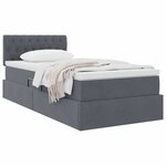 vidaXL Lit de Rangement avec matelas Gris foncé 90 x 200 cm Velours