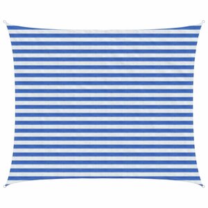vidaXL Voile d'ombre Bleu et Blanc 2 5 x 4 m HDPE