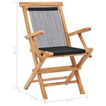 vidaXL Chaises pliables de jardin lot de 2 Bois teck solide et corde