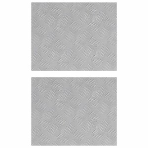 vidaXL Nez de marche Rectangulaire 2 Pièces Argenté 50 x 40 cm Aluminium