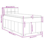 vidaXL Sommier à lattes de lit avec matelas Taupe 80x200 cm Tissu