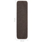 vidaXL Tapis escalier antidérapants 15Pièces 75x20cm Marron Rectangulaire