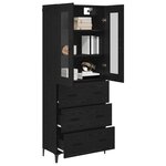 vidaXL Haut Armoire Chêne noir 69 5 x 34 x 180 cm Bois d'ingénierie