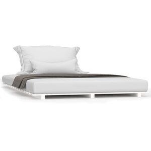 vidaXL Cadre de lit Blanc 120x190 cm Bois de pin massif