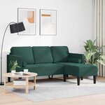 vidaXL Ensemble de Canapés avec coussin Vert foncé Polyester