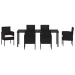 vidaXL Ensemble de salle à manger pour jardin 7 Pièces Noir polyrotin