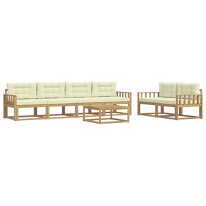 vidaXL Ensemble de canapés d'extérieur 6 pc Blanc et crème