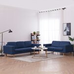 vidaXL Ensemble de canapé 2 Pièces Tissu Bleu