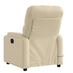vidaXL Fauteuil de massage inclinable Crème Tissu