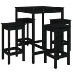vidaXL Ensemble de bar de jardin 5 Pièces noir bois de pin massif