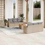 vidaXL Salon de jardin avec coussins 7 Pièces beige résine tressée