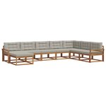 vidaXL Ensemble de canapés d'extérieur 8 Pièces Gris Naturel et Clair