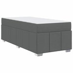 vidaXL Cadre de lit avec matelas Gris foncé 100 x 200 cm tissu