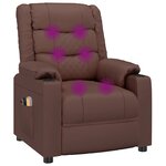 vidaXL Fauteuil de massage électrique Marron Similicuir