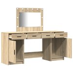 Ensemble de coiffeuse 3 pièces avec LED en chêne Sonoma en bois d'ingénierie