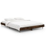 vidaXL Cadre de lit sans matelas chêne fumé 140x190 cm bois ingénierie