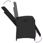vidaXL Chaises inclinables de jardin lot de 2 repose-pied noir rotin