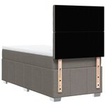 vidaXL Sommier à lattes de lit avec matelas Taupe 90x200 cm Tissu
