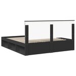 vidaXL Cadre de lit Noir 200 x 200 cm Bois de pin massif