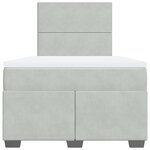 vidaXL Sommier à lattes de lit et matelas Gris clair 120x200cm Velours