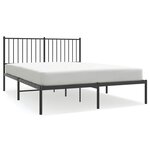 vidaXL Cadre de lit métal sans matelas avec tête de lit noir 135x190cm
