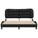 vidaXL Cadre de lit avec LED sans matelas Hvar noir 160x200 cm