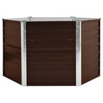 vidaXL Lit surélevé de jardin Marron 129x129x77 cm Acier galvanisé