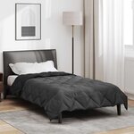vidaXL Duvet d'été simple Noir et anthracite 220 x 140 cm Microfibre