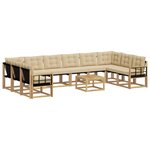 vidaXL Ensemble de canapés d'extérieur 11 pc Blanc et Beige