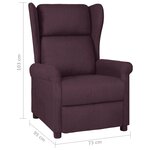 vidaXL Fauteuil inclinable Violet Tissu